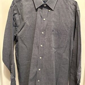 Izod Gray Casual Button Down Shirt with Long Sleeves